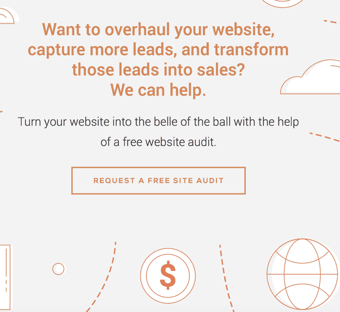 Call-to-action offering free website audit to improve lead generation