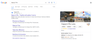 Google Search results displaying business information and location details