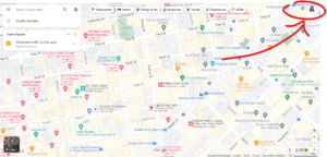 Google My Business map view with multiple business locations marked