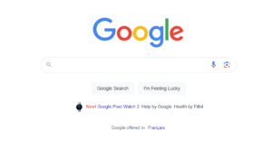 Google search homepage with logo and search bar