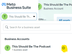 Meta Business Suite interface for managing business accounts