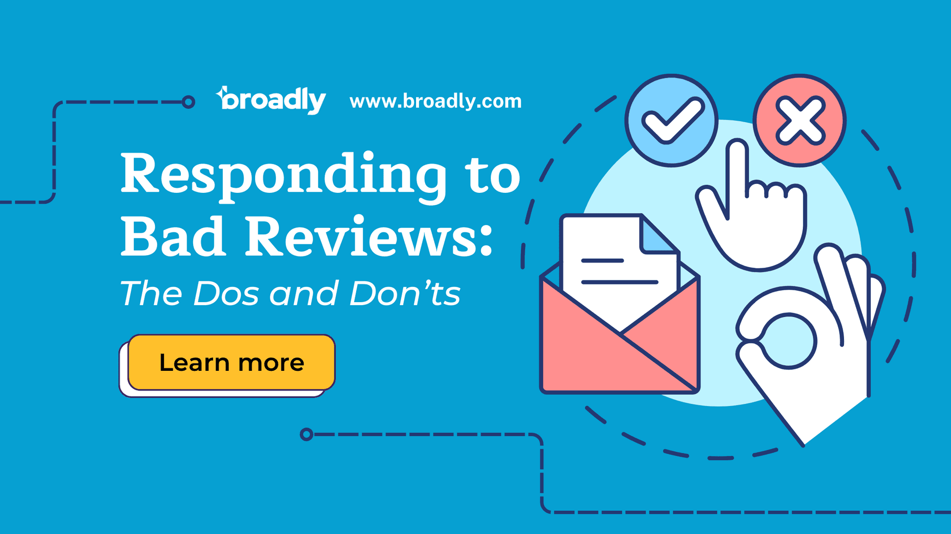 Guide for responding to negative reviews with checkmark and X icons