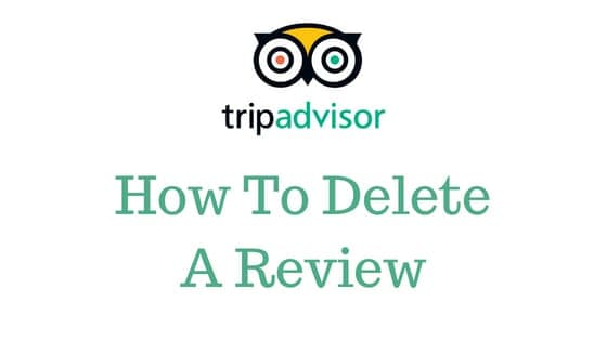 TripAdvisor logo with How To Delete A Review heading in green