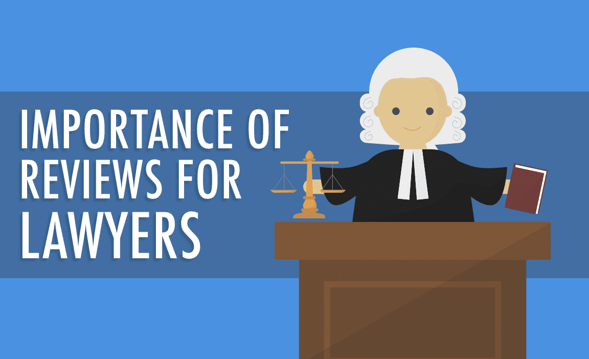 Illustrated judge at desk with scales of justice representing review importance