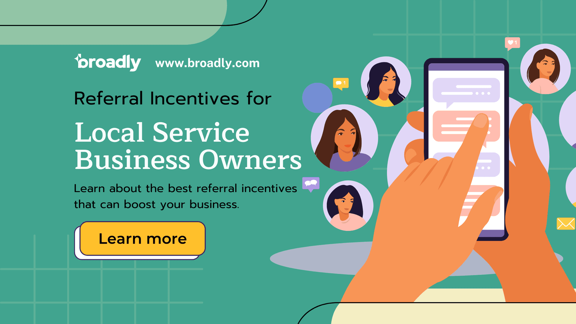 Blog banner: Referral Incentives for Local Service Business Owners with phone and contacts