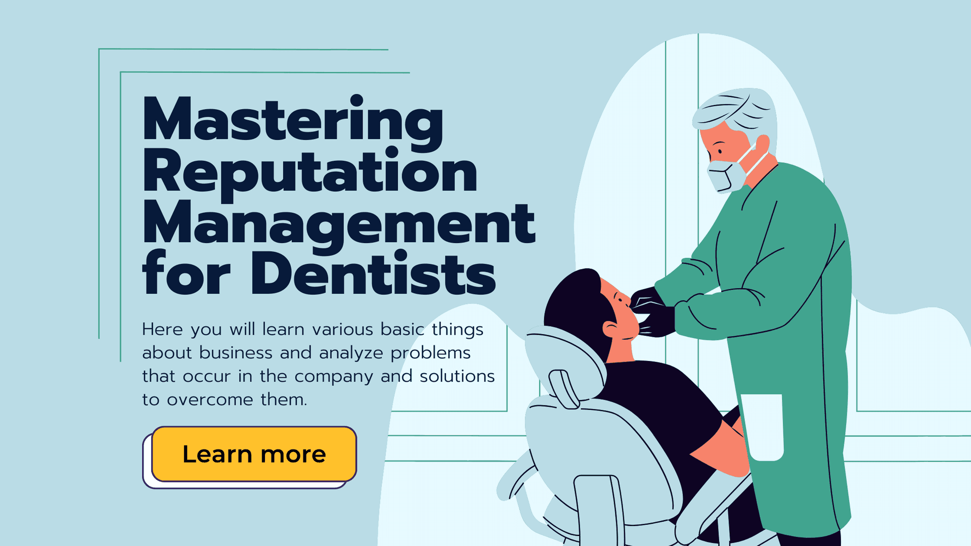 Dentist examining patient in chair about mastering reputation management