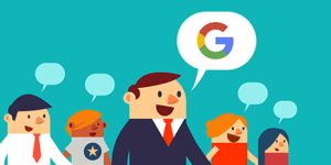 Illustrated team communicating with Google integration for customer engagement
