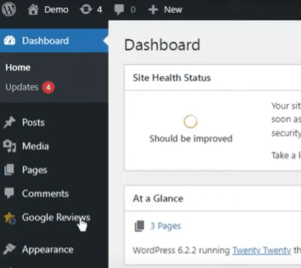 WordPress Site Health Status showing Should be improved warning