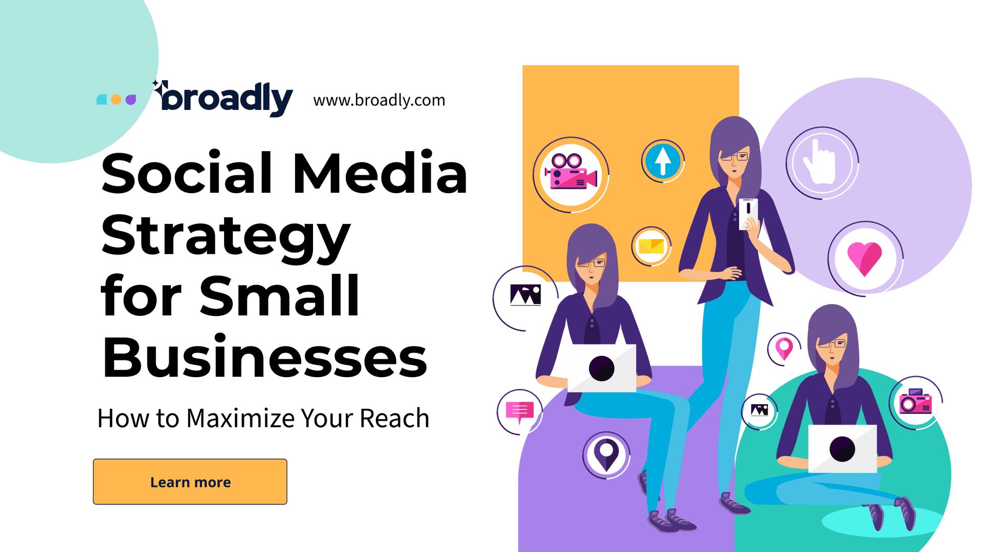 Social Media Strategy guide cover featuring people with laptops and social media icons
