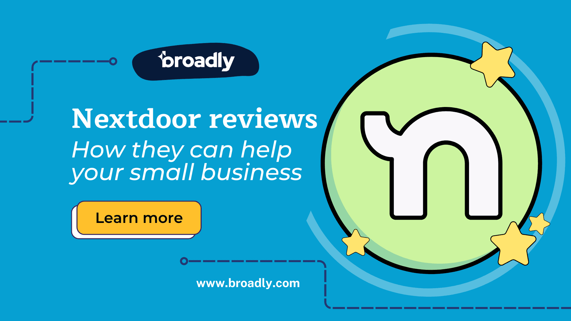 Blog illustration showing Nextdoor icon with text about Nextdoor reviews helping small businesses