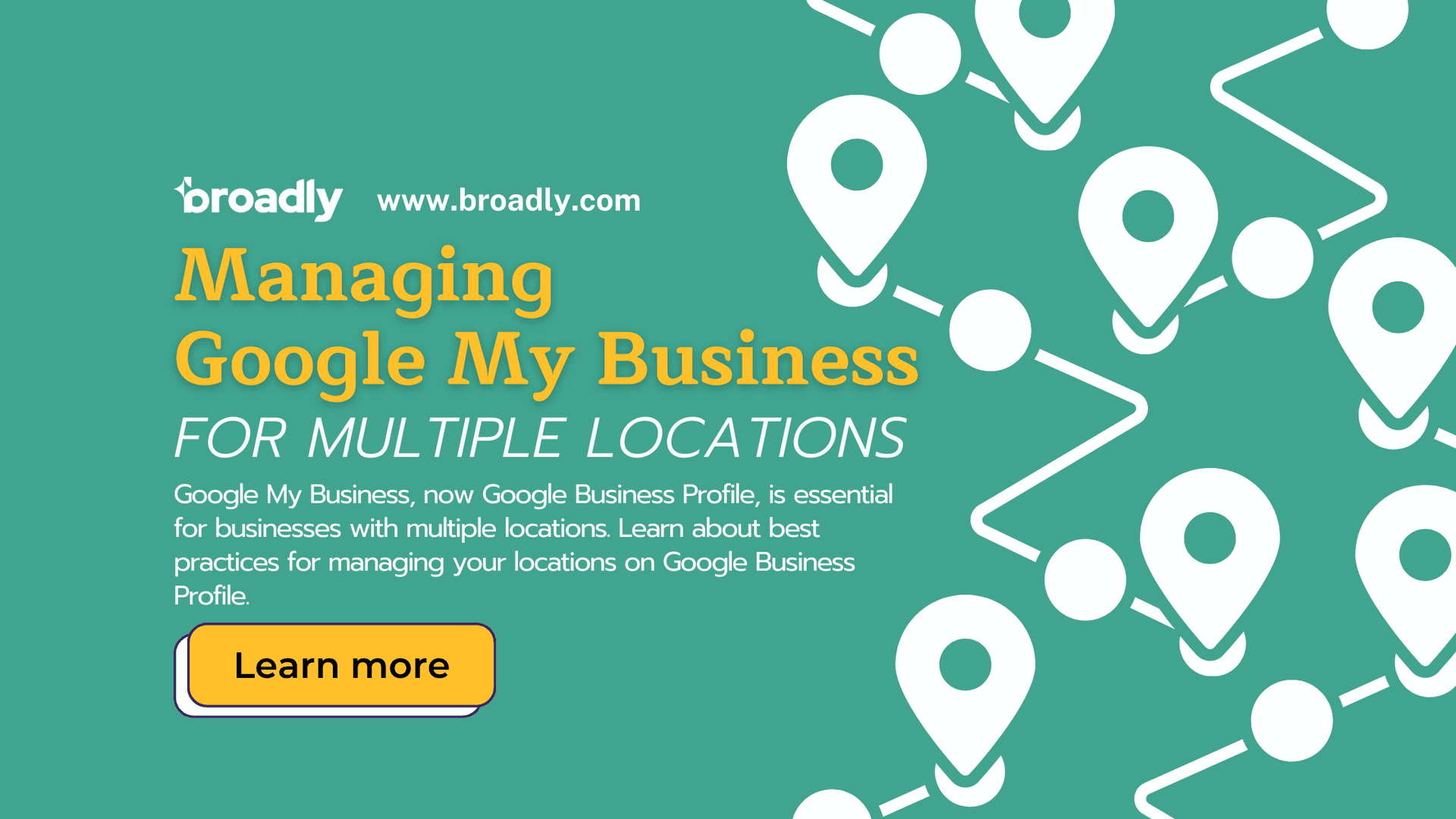 Multiple location pins showing how to manage Google My Business for multiple locations
