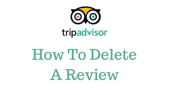 TripAdvisor logo with How To Delete A Review heading in green