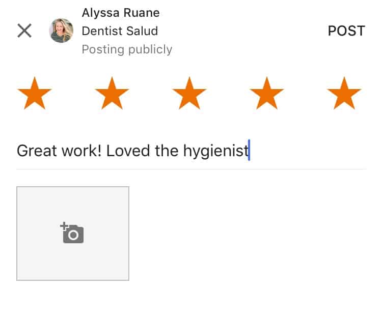 writing a google review