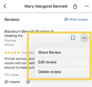 Editing or deleting your own Google reviews