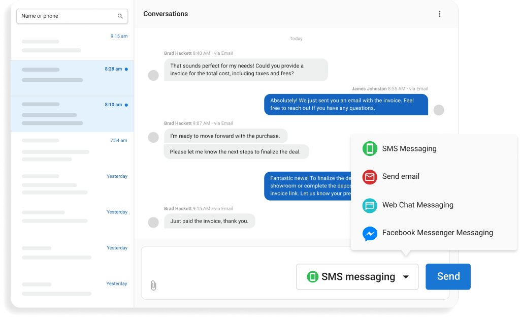 Conversations AI available across multiple channels