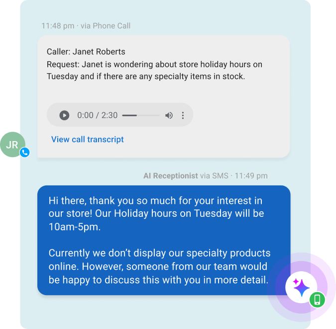 Conversations AI voice and chat Engage with every lead with AI voice and chat