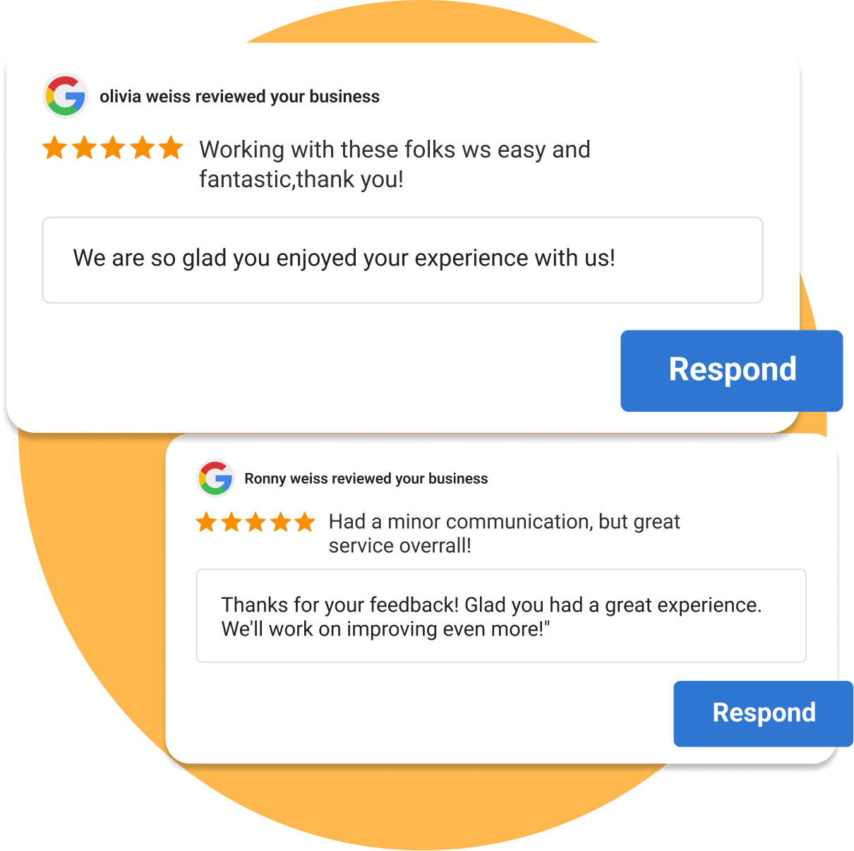 Monitor and respond to customer review