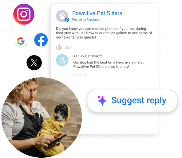 AI-generated reply suggestions helping dental teams engage patients faster using AI for dental practices.