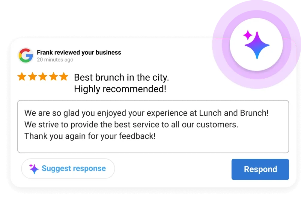 Customer review response interface helping law firms manage feedback and client trust.