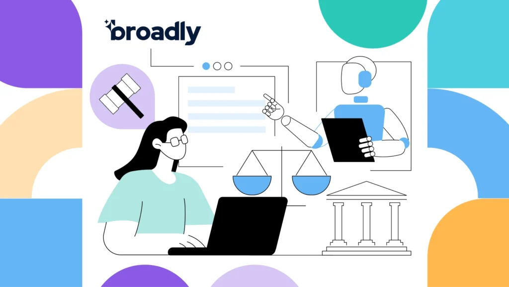 Law professional reviewing case details with AI assistant, improving legal workflow efficiency.