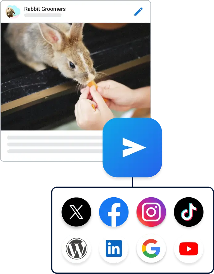 multiple social platform icons with ai chat
