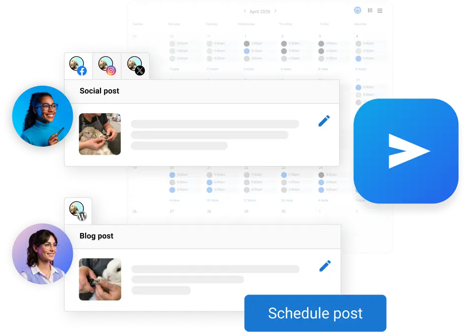schedule a social and blog post example